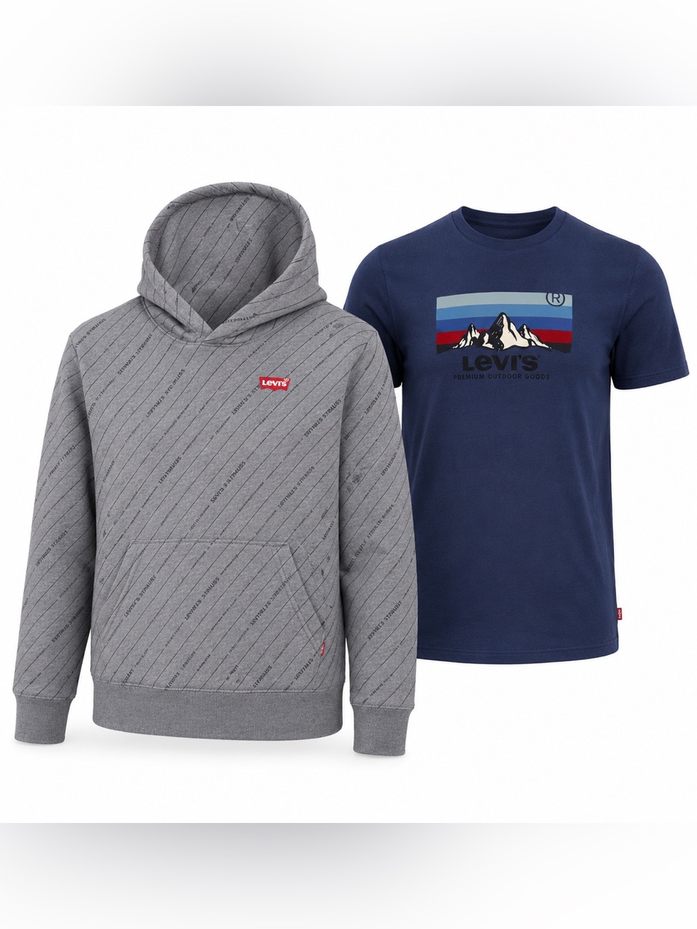 Levi’s Youth Boys Outfit Set (Size 10/12) - Hoodie & Graphic Tee